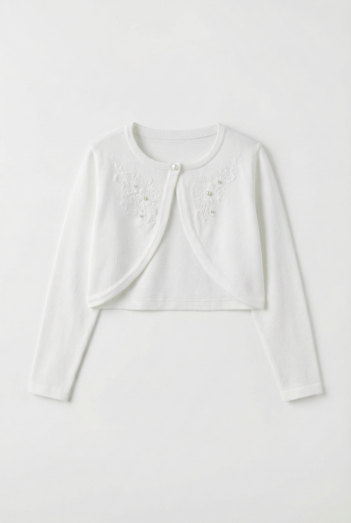 παιδικό μπολερό, μπολερό για κορίτσια, κομψό μπολερό, ρούχα για βαφτίσεις, παιδική μόδα, επίσημα ρούχα για παιδιά, μπολερό Άντα, λευκό μπολερό, παιδικό ρούχο εκδηλώσεις