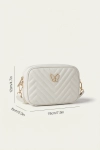 λευκή τσάντα κοριτσίστικη, τσάντα crossbody παιδική, αξεσουάρ για κορίτσια, τσάντα με πεταλούδα, επίσημη τσάντα παιδική, καπιτονέ τσάντα